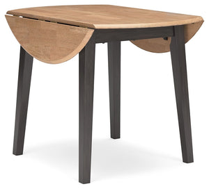 Gesthaven - Round Dining Room Drop Leaf Table #darkbrown