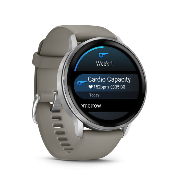 Garmin - Venu 4 GPS Smartwatch 45 mm Fiber-reinforced polymer - Silver - (2025)