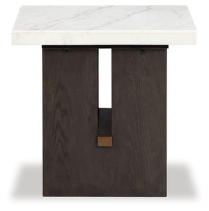 Burkhaus - Mesa Auxiliar Rectangular - Blanco / Marrón Oscuro