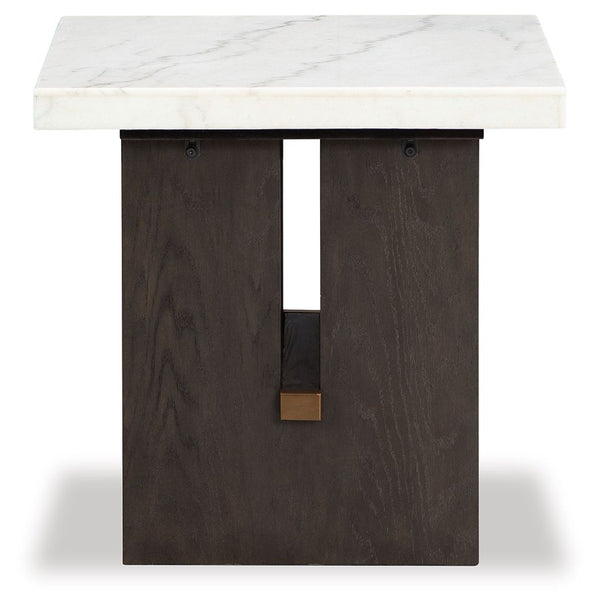Burkhaus - Mesa Auxiliar Rectangular - Blanco / Marrón Oscuro