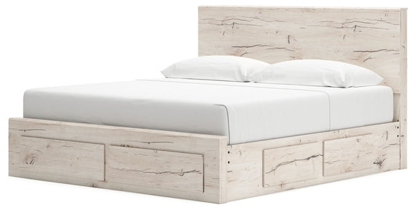 Lawroy - Panel Bed With Storage #king #storagefootboardand2underbedstorageunits