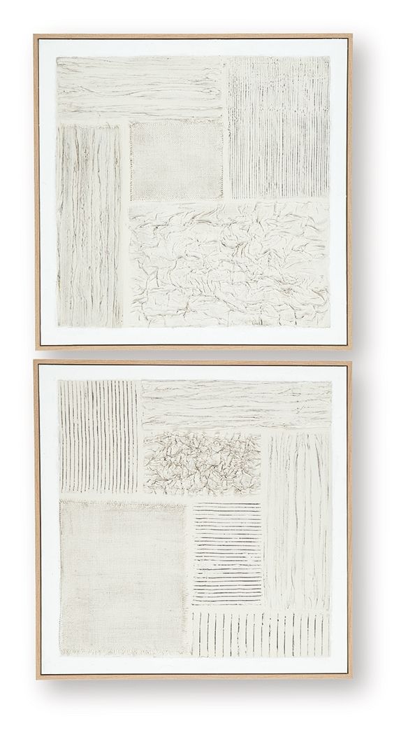 Andorfield - Set de arte de pared (2 piezas) - Beige / Negro / Blanco
