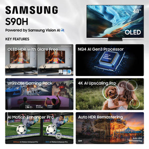 Samsung - 48" Class S90H OLED 4K Glare-Free TV with SamsungVisionAI (2026)
