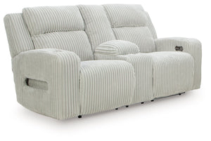 Forest Lake - Power Reclining Loveseat With Console / Adj Headrest #lightgray