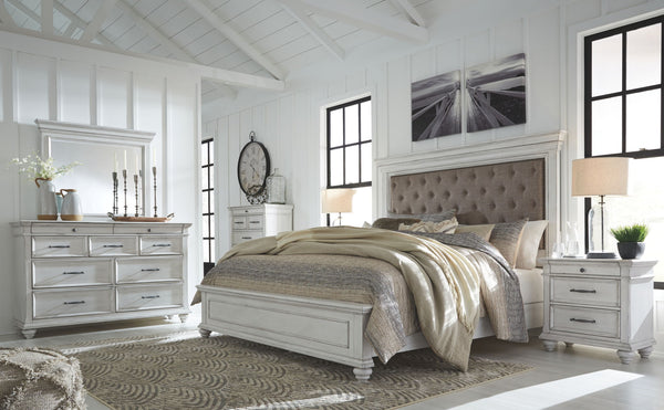 Kanwyn - Upholstered Bedroom Set #3pc.bed,dresser,mirror #king #none