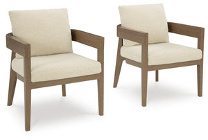 Serene Bay - Sillón con cojín (juego de 2) - Marrón oscuro / Blanco