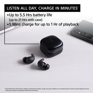 Sony - LinkBuds Fit True Wireless Noise Cancelling Earbuds - Black