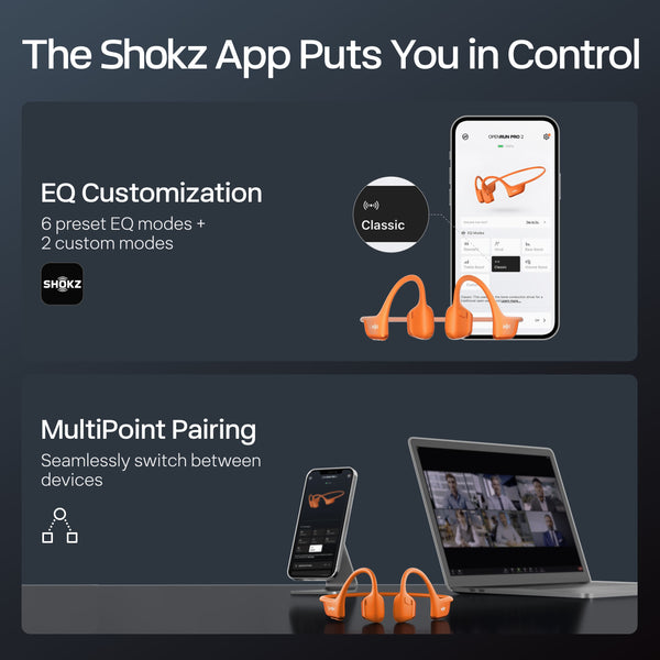 Shokz - OpenRun Pro 2 Wireless Bone Conduction Open-Ear Bluetooth Sports Headphones - Orange