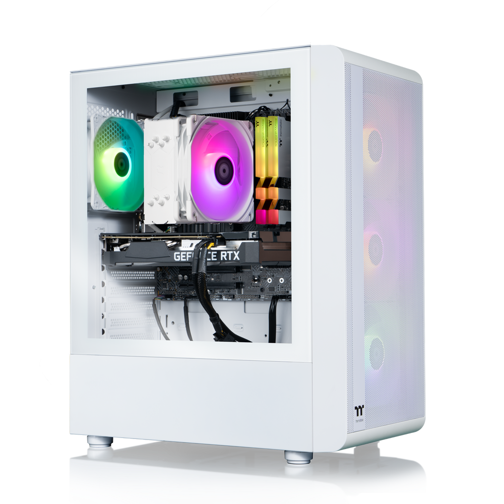 Thermaltake - Quartz i350 R4 Gaming Desktop 14th Gen Intel Core i5-14400F 2023 - 16GB Memory - NVIDIA GeForce RTX 3050 - 1TB NVMe M.2 - White