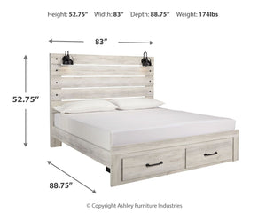 Cambeck - Panel Bed #king #2drawers