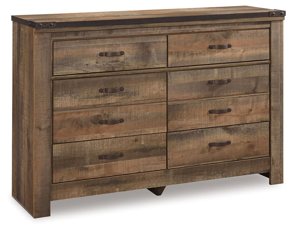 Trinell - Cómoda de seis cajones - 61.34" x 15.98" x 42.99" - Marrón oscuro