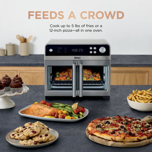 Ninja - French Door Premier Air Fryer, Convection Oven, Toaster - Stainless Steel