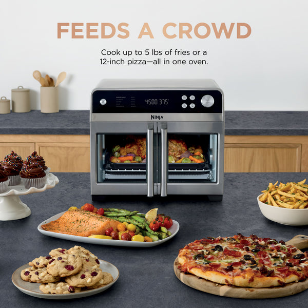 Ninja - French Door Premier Air Fryer, Convection Oven, Toaster - Stainless Steel