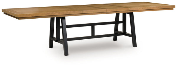 Galliden - Mesa de comedor extensible rectangular - Negro/Marrón