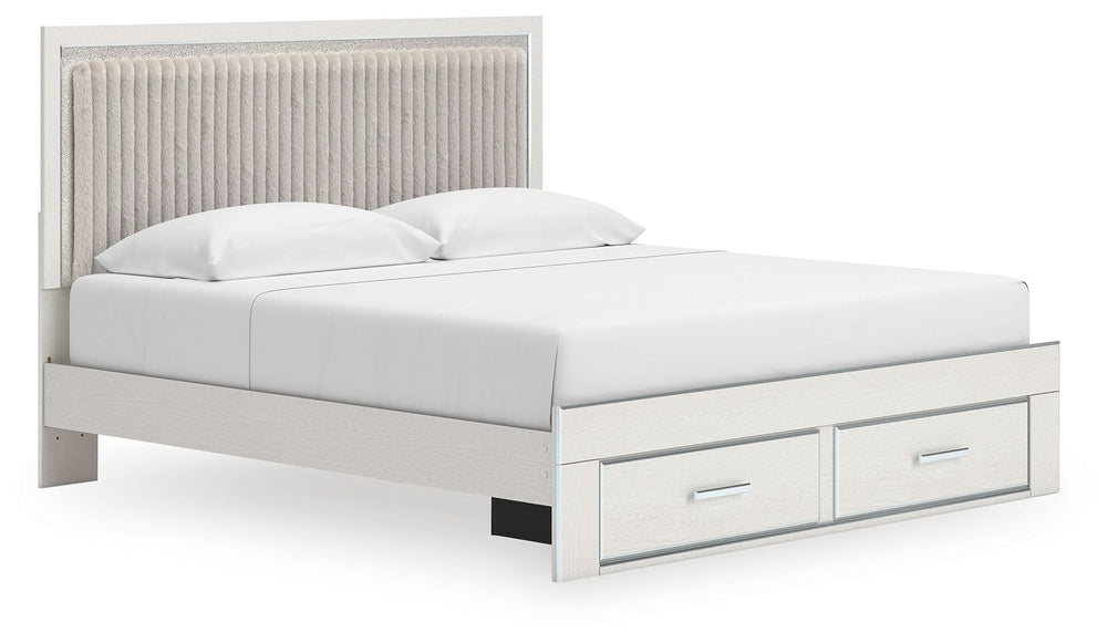 Zuraleus - Upholstered Panel Platform Storage Bed #black #king