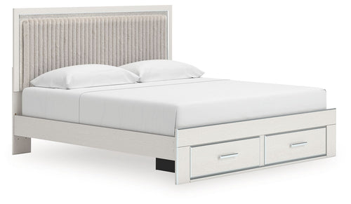 Zuraleus - Upholstered Panel Platform Storage Bed #white #king