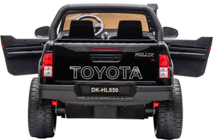 Hyper - Toyota Hilux 12V 2 Seat Off Road Ride-on, 4mph Max Speed - Front & Rear Lights - Front & Rear Trunk Space - Truck Sounds - Black/Grey
