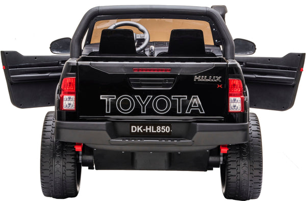 Hyper - Toyota Hilux 12V 2 Seat Off Road Ride-on, 4mph Max Speed - Front & Rear Lights - Front & Rear Trunk Space - Truck Sounds - Black/Grey