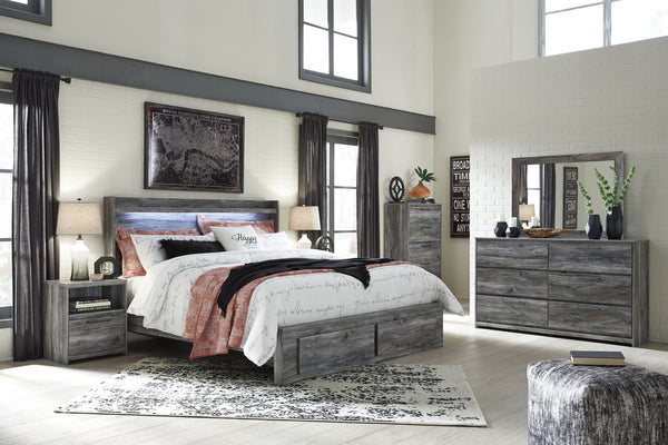 Baystorm - Panel Bedroom Set - Gray #2pc.bed,chest #queen|king #2drawers