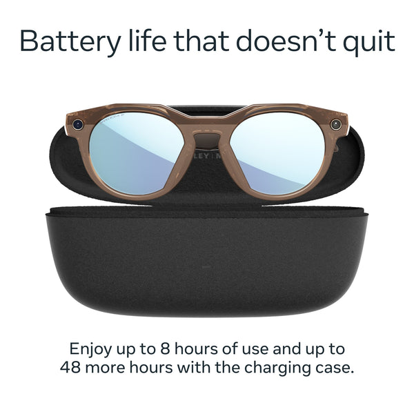 Oakley Meta - HSTN glasses - with Meta AI, Audio, Photo, Video Compatibility - Prizm Deep Water Polarized Lenses - Brown Smoke