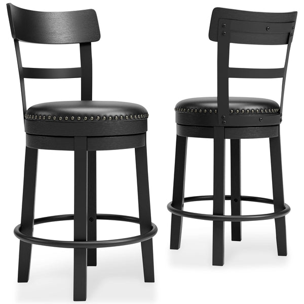 Valebeck - Full Back Swivel Stool #black