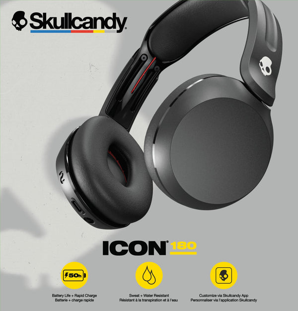 Skullcandy - Icon 180 On-Ear Wireless Bluetooth Headphones - Black