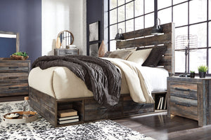 Drystan - Panel Bed #queen #4sidedrawers