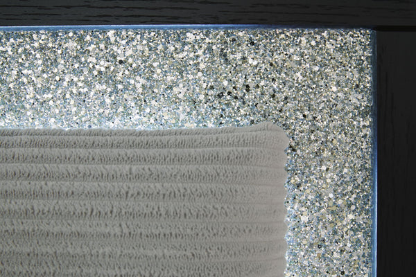 Maeling - Upholstered Panel Headboard #black #queen