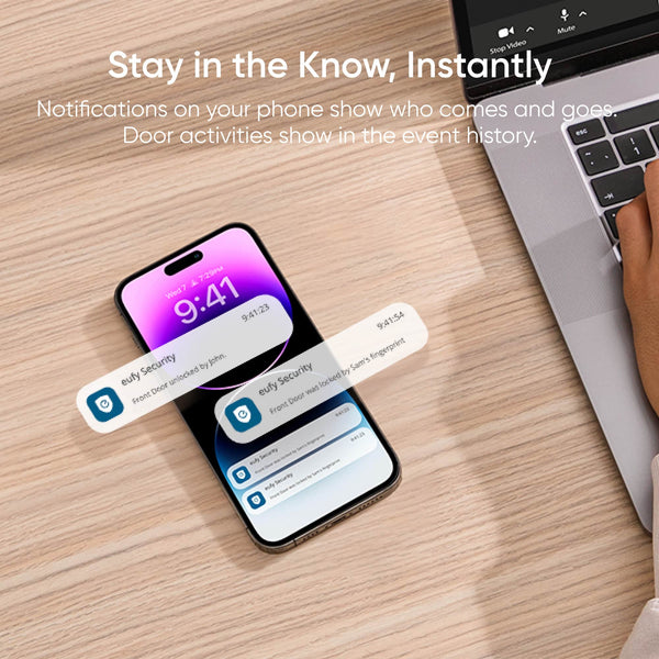 Smart Lock C210 WiFi Replacement Deadbolt Unlock with eufy App, Keypad, Smart Devices - Black