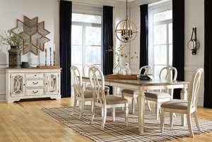 Realyn - Rectangular Dining Table Set #7pc.table,6ribbonbackedchairs