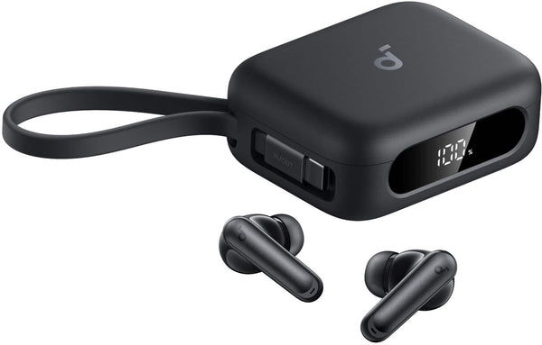Soundcore - by Anker P41i Bluetooth Wireless In Ear Earbuds with Portable USB-C 3,000mAh Phone Charger (With Lightning Adapter) - Black