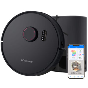 bObsweep - Orb-i Self-Emptying Robot Vacuum Cleaner, with 100-Day Capacity, 5000 pa Suction, & LiDAR Mapping - Blackberry