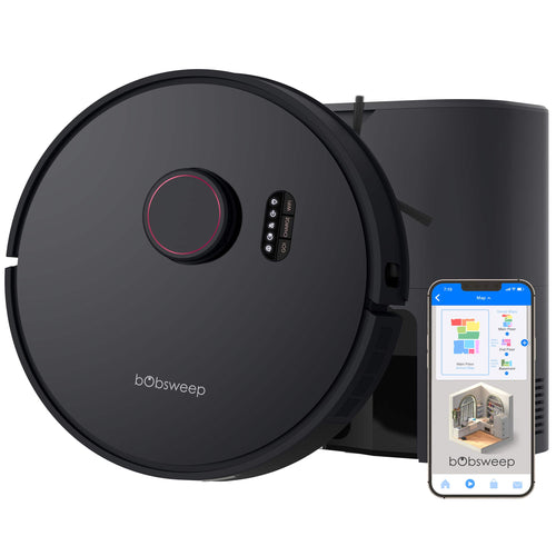 bObsweep - Orb-i Self-Emptying Robot Vacuum Cleaner, with 100-Day Capacity, 5000 pa Suction, & LiDAR Mapping - Blackberry