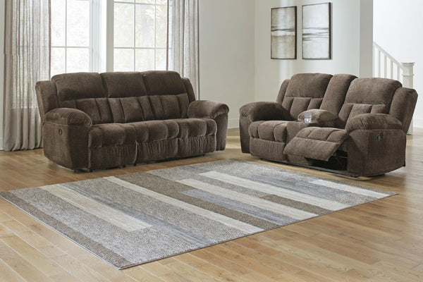 Frohn - Reclining Living Room Set #darkbrown #2pc.recliningsofa,recliningloveseatwithconsole