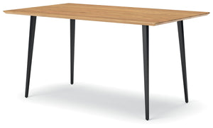 Gretlynn - Mesa de comedor rectangular - Negro / Natural