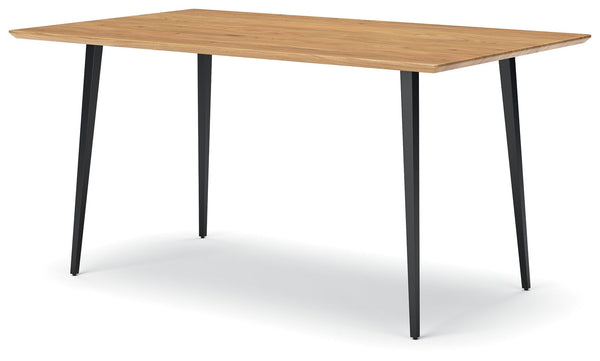 Gretlynn - Mesa de comedor rectangular - Negro / Natural