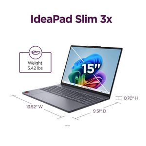 Lenovo - IdeaPad Slim 3x - Copilot+ PC - 15.3" 2k Touchscreen Laptop - Snapdragon X 2025 - 16GB Memory - 256GB SSD - Luna Grey
