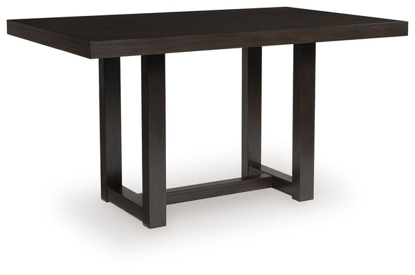 Neymorton - Mesa alta de comedor rectangular - Marrón grisáceo oscuro