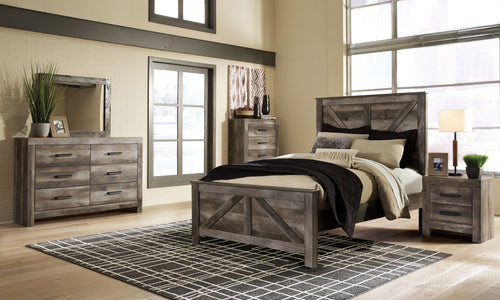 Wynnlow - Crossbuck Panel Bedroom Set #4pc.bed,dresser,mirror,chest|6pc.bed,dresser,mirror,chest,2nightstands|3pc.bed,dresser,mirror|5pc.bed,dresser,mirror,2nightstands #queen