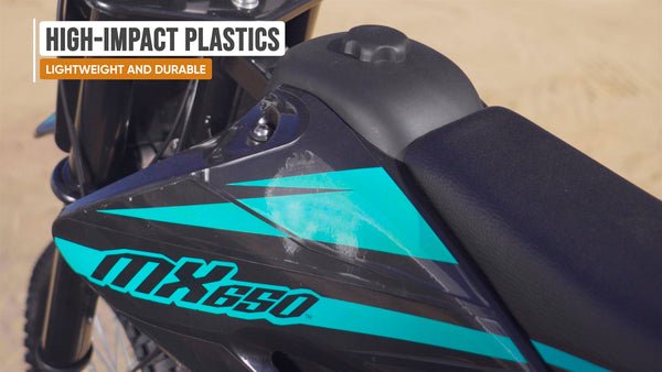 Razor - MX650 Dirt Rocket Off-Road Motocross Electric Ride-On Bike w/ 10 miles Max Operating Range and 17 mph Max Speed - Black/Teal