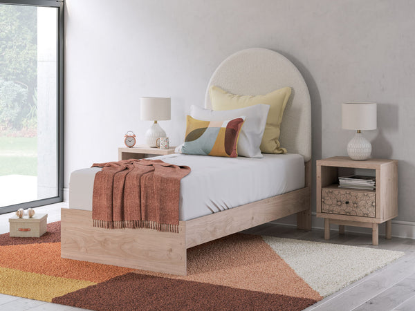 Arloster - Upholstered Panel Bed #twin #none