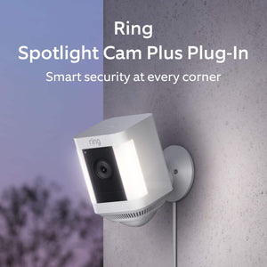 Ring - Spotlight Cam Plus 2-pack Camera Indoor/Outdoor Wireless 1080p Security Cameras - White