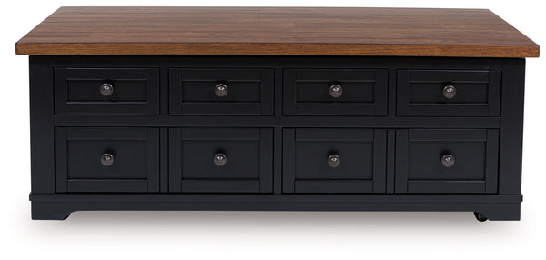 Wildenauer - Mesa de centro elevable - Marrón / Negro