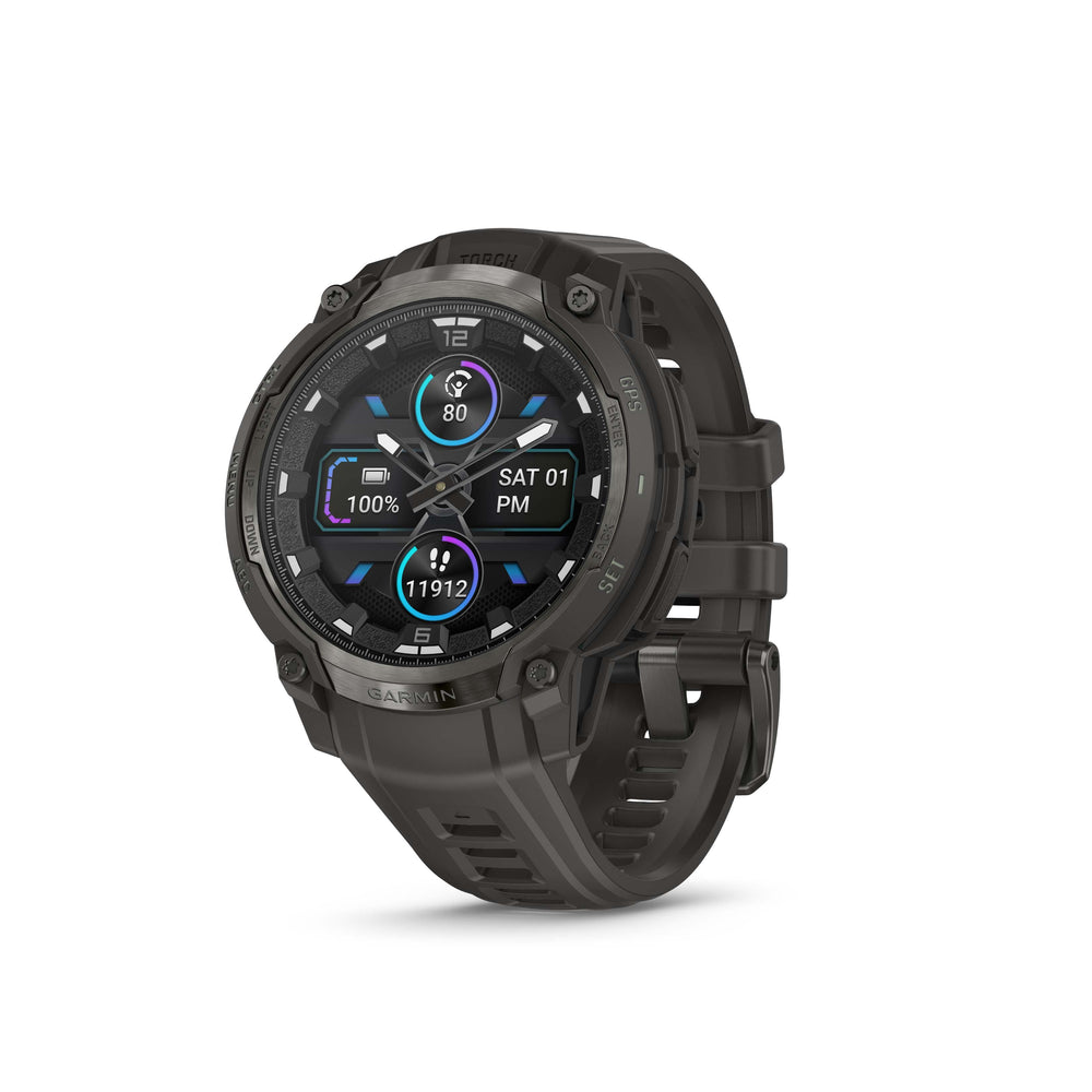Garmin - Instinct Crossover AMOLED GPS Smartwatch 47 mm Fiber-reinforced Polymer - Charcoal with charcoal silicone band - (2025)