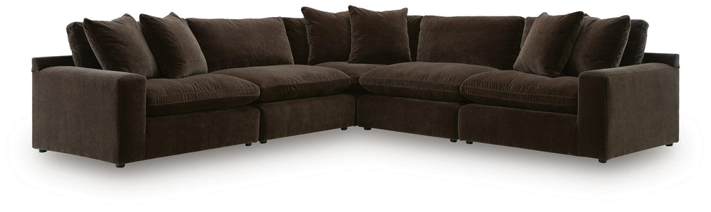 Maxton Heights - Sectional #darkbrown #4pc.sectional