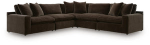 Maxton Heights - Sectional #darkbrown #5pc.sectional