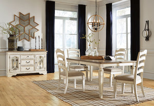 Realyn - Rectangular Dining Table Set #6pc.table,4chairs,server