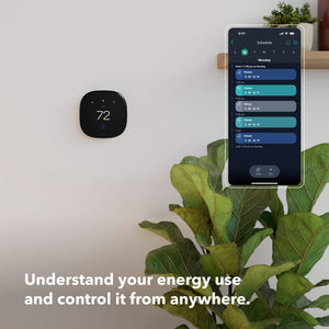 ecobee - Enhanced Smart Programmable Touch-Screen Wi-Fi Thermostat with Alexa, Apple HomeKit and Google Assistant - Black