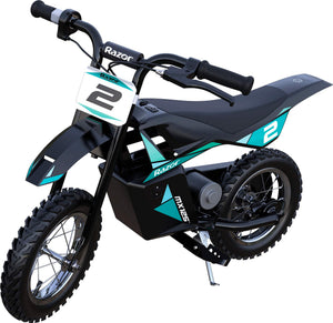 Razor - MX125 Dirt Rocket eBike for Kids w/ 5.3 Miles Max Operating Range and 8 mph Max Speed - Teal/Black