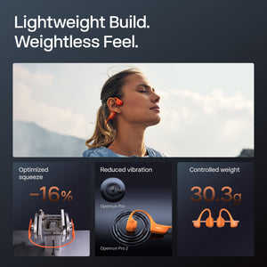 Shokz - OpenRun Pro 2 Wireless Bone Conduction Open-Ear Bluetooth Sports Headphones - Orange